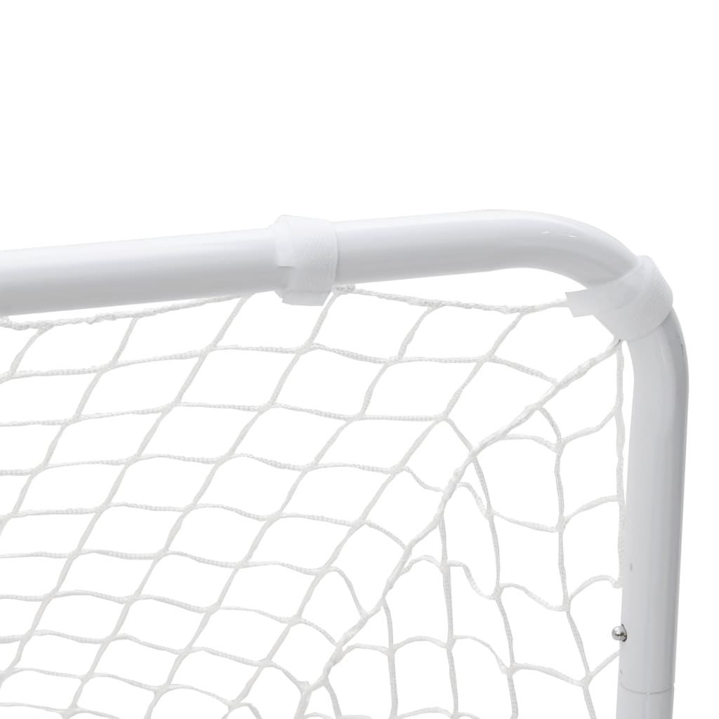 fodboldmål hvid 122x81x81 cm stål