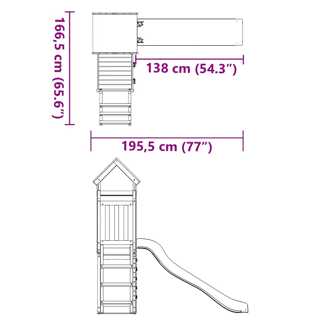 udendørs legesæt imprægneret fyrretræ
