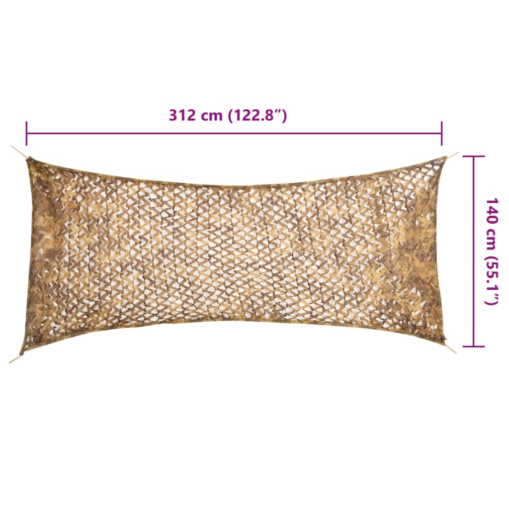 camouflagenet 312x140 cm med opbevaringspose sandfarvet