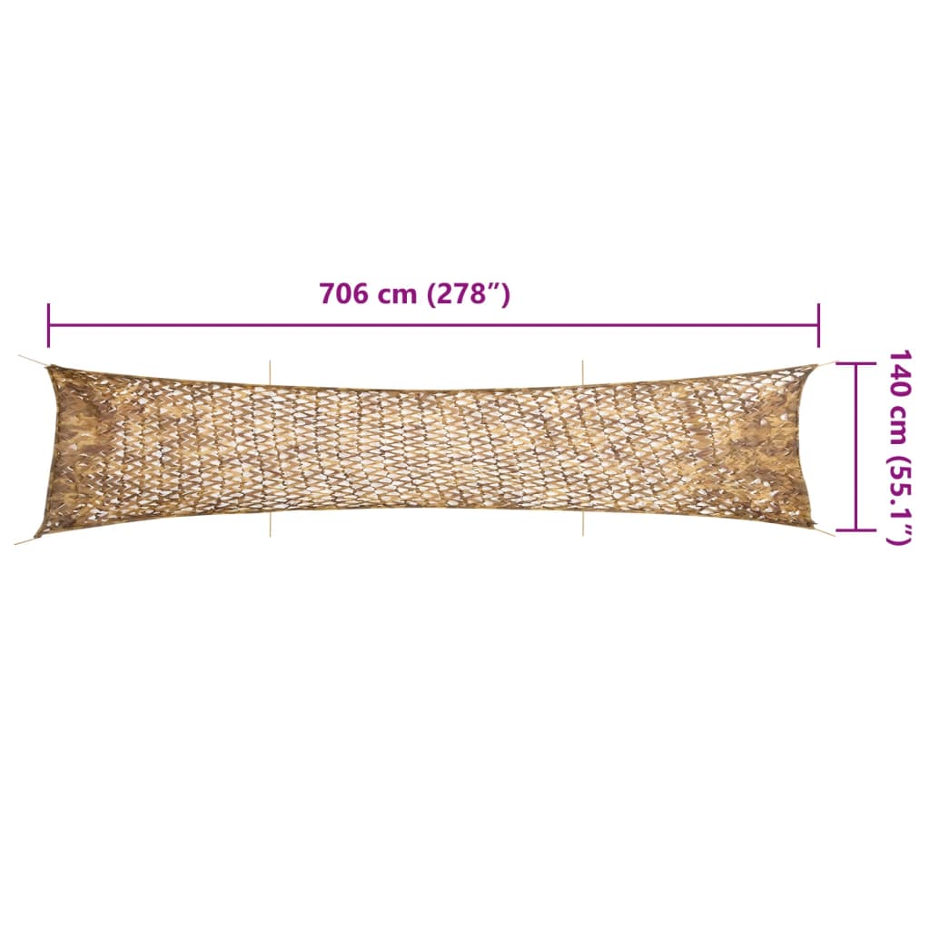 camouflagenet 706x140 cm med opbevaringspose sandfarvet