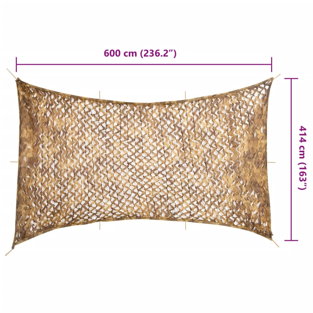 camouflagenet 600x414 cm med opbevaringspose sandfarvet