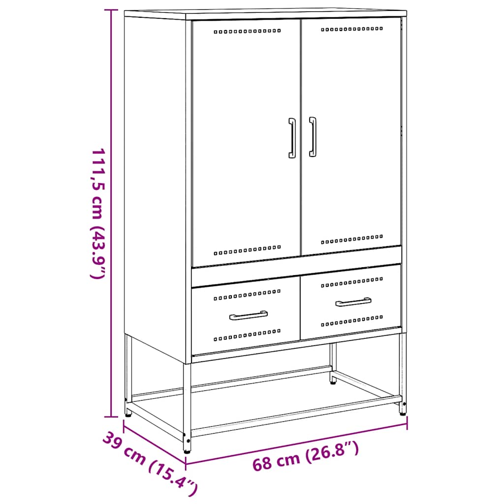 skab 68x39x111,5 cm stål antracitgrå