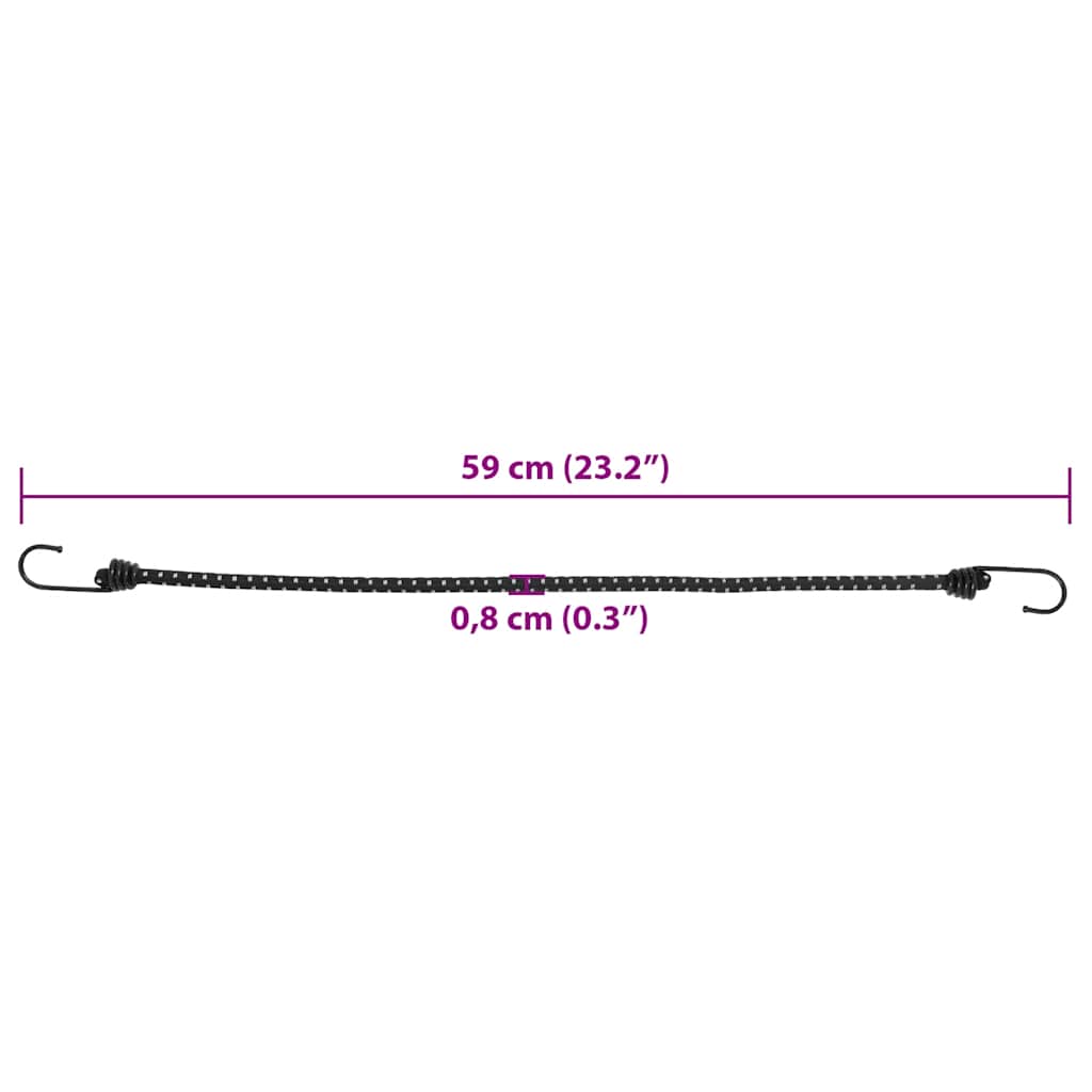 elastiksnore 25 stk. med reflekstriber og kroge 59 cm