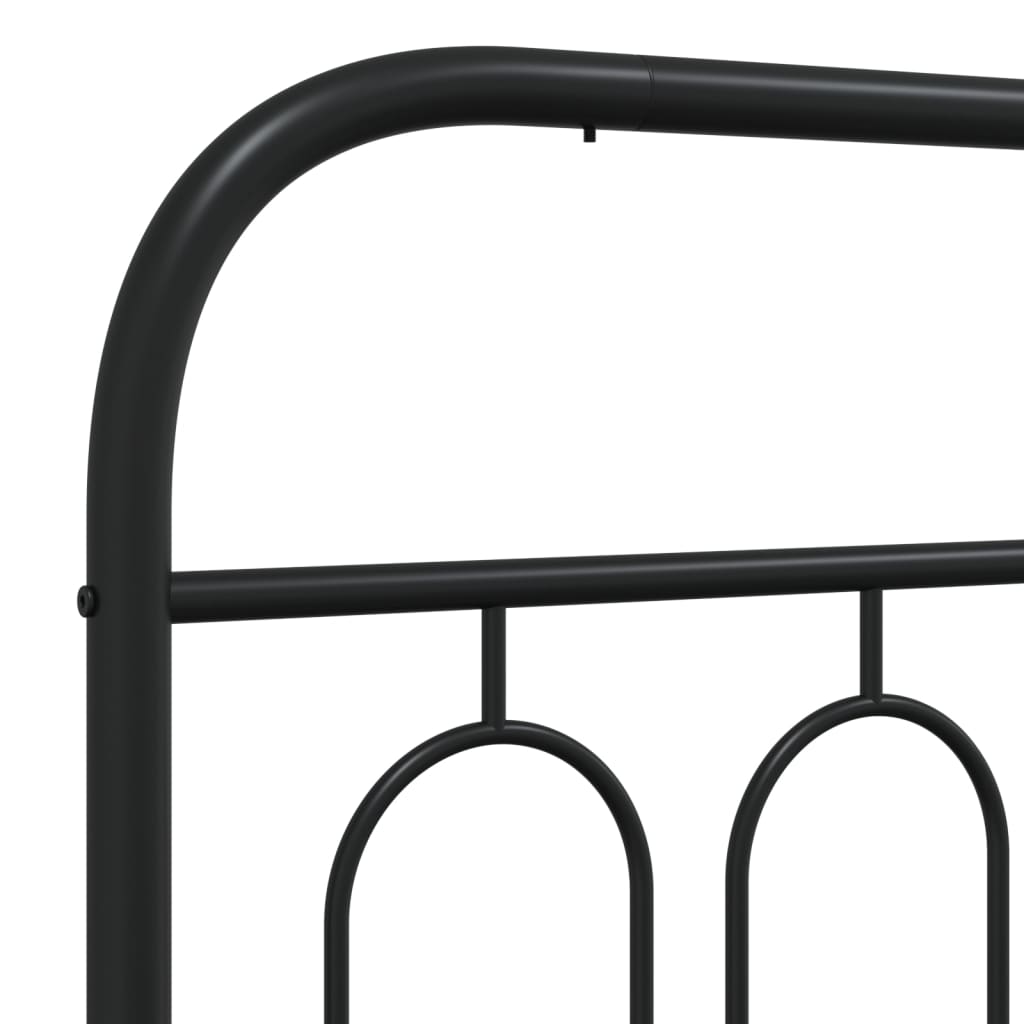 sengeramme med sengegavl og fodgærde 150x200 cm metal sort