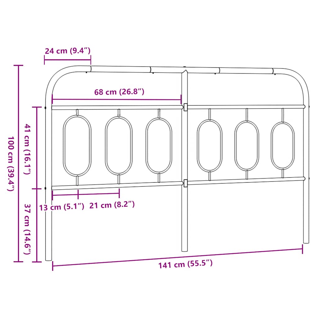 udskiftningsgavl 140 cm metal hvid