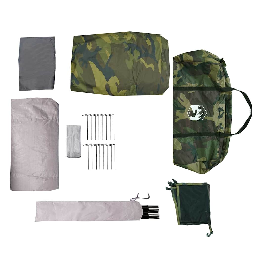 6-personers familietelt vandafvisende camouflage