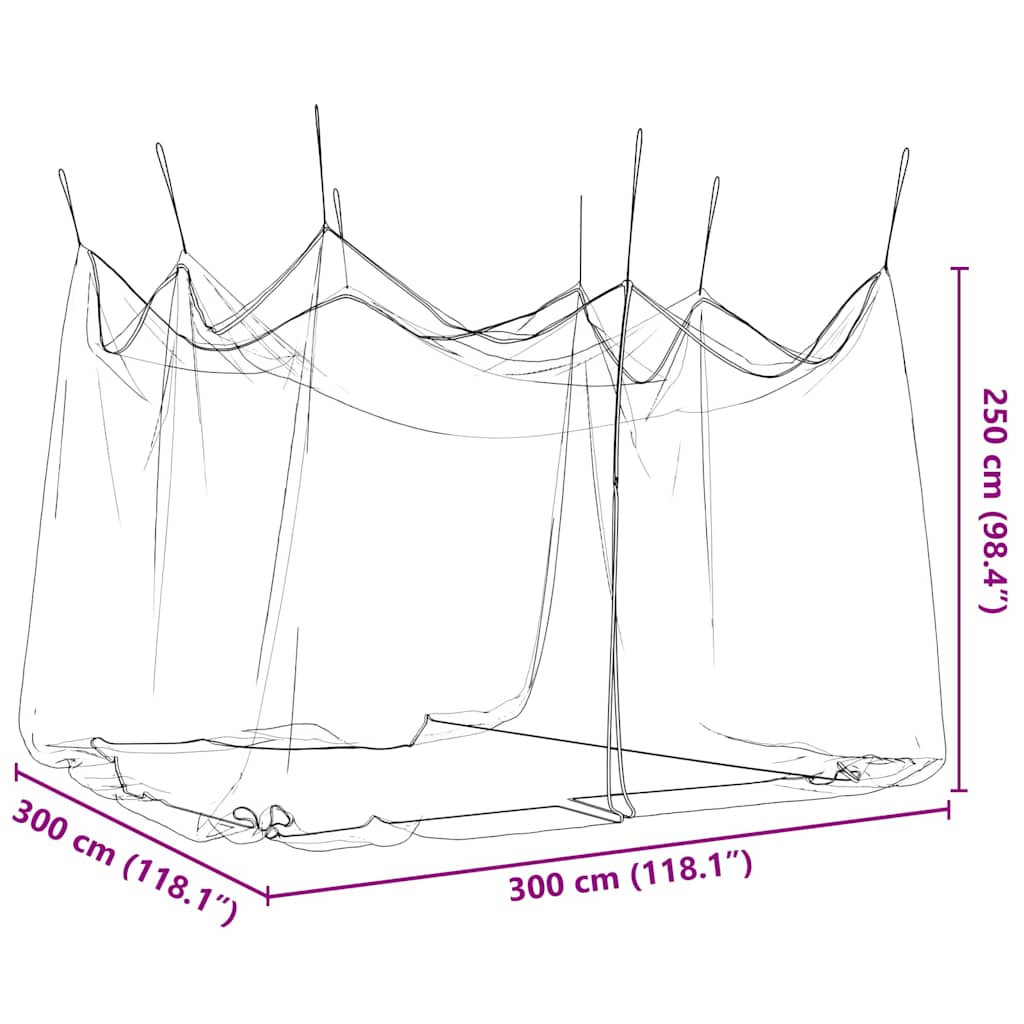 myggenet til udendørs brug 220 mesh hvid 300x300x250 cm