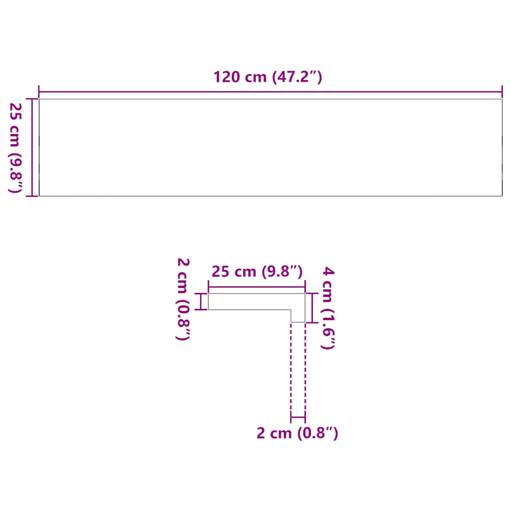 trappemåtter 2 stk. brunsort 120x25x2 cm massivt egetræ
