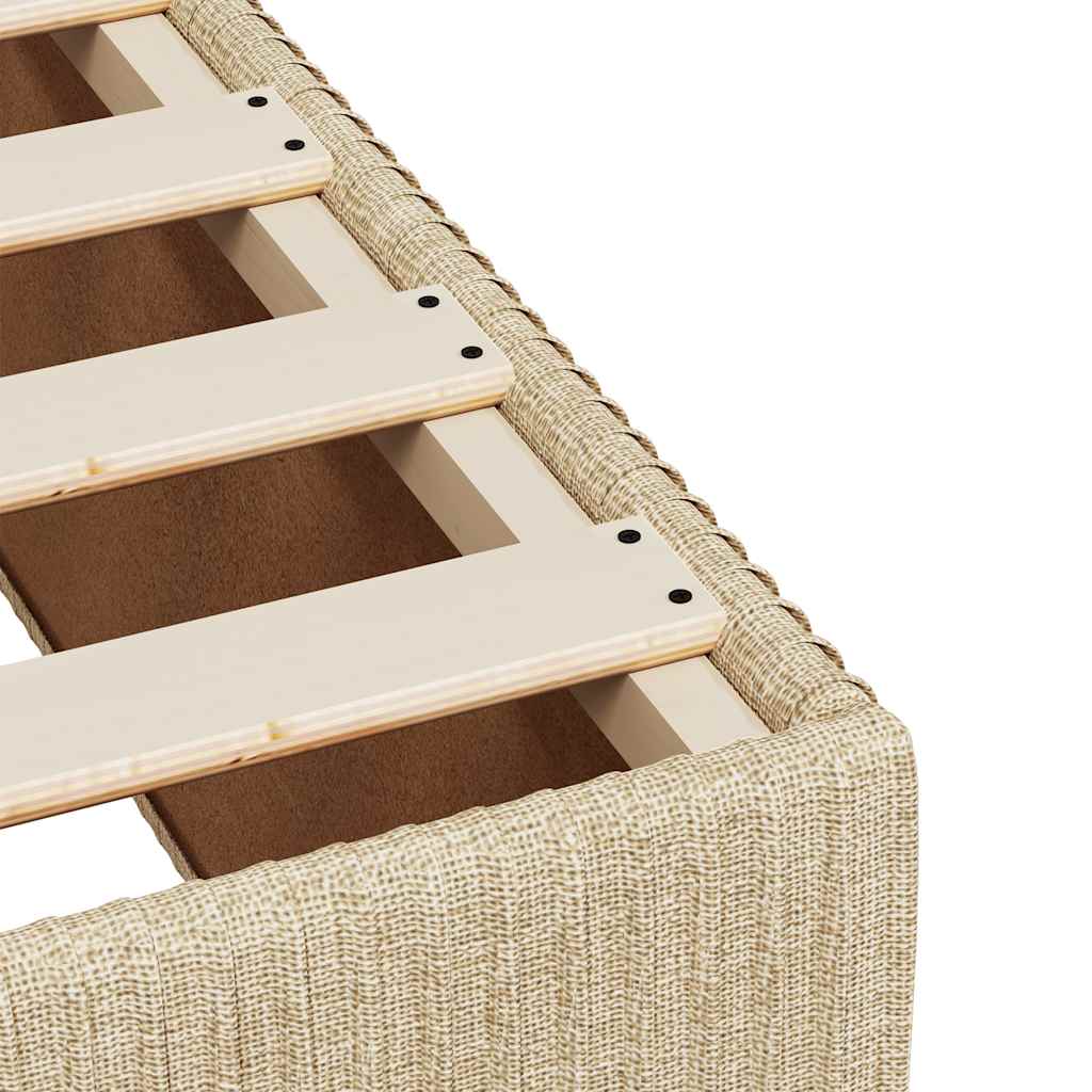 kontinentalseng med madras 90x190 cm stof cremefarvet