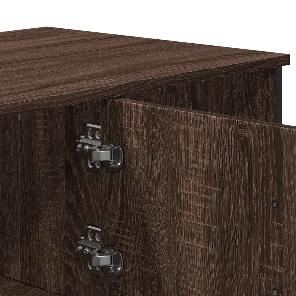 sofabord 100x51x40 cm konstrueret træ brun egetræsfarve