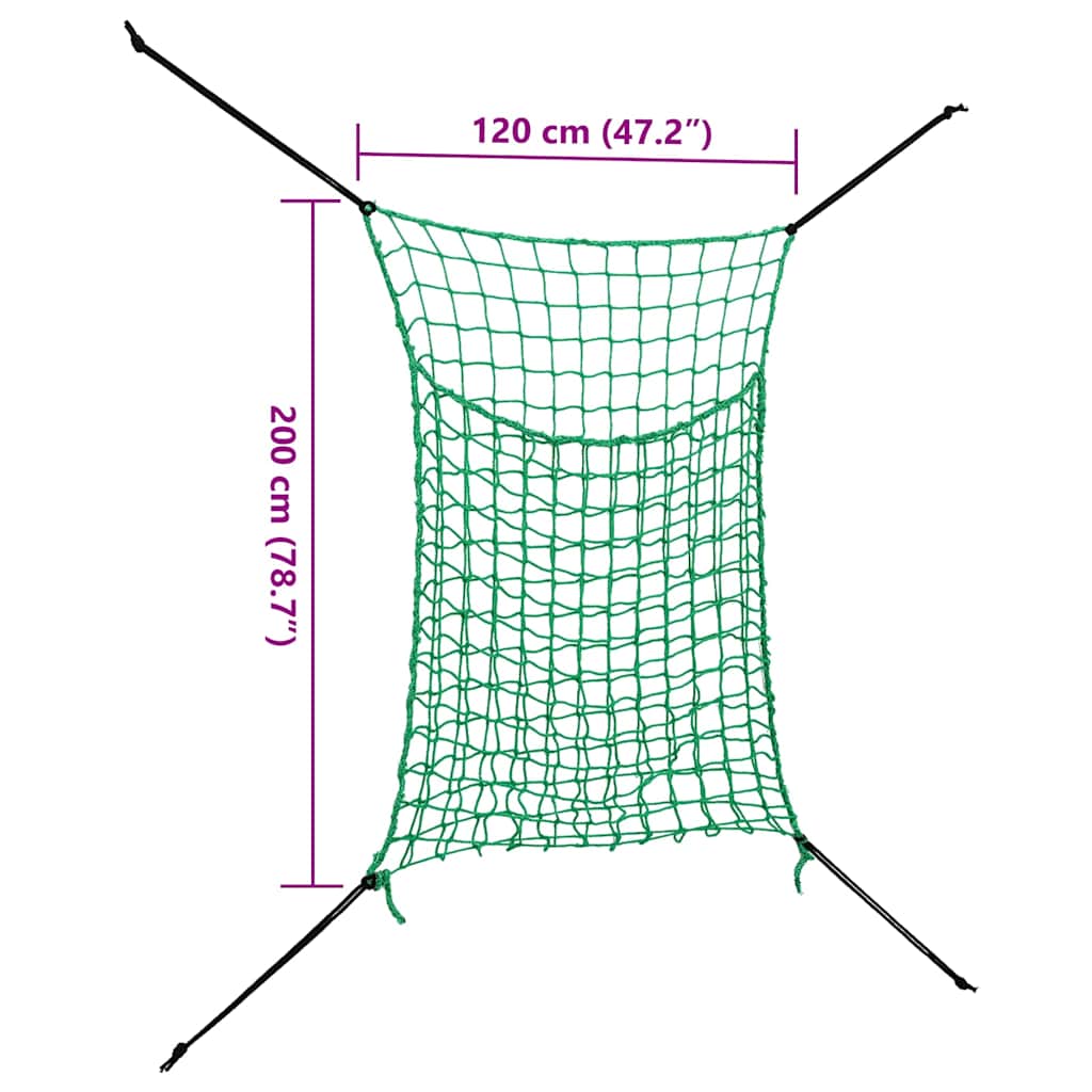 hønet 2 stk. 200x120 cm PP rektangulær grøn