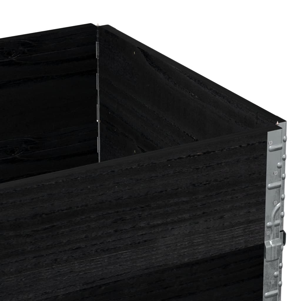 pallerammer 2 stk. 80x60 cm massivt fyrretræ sort