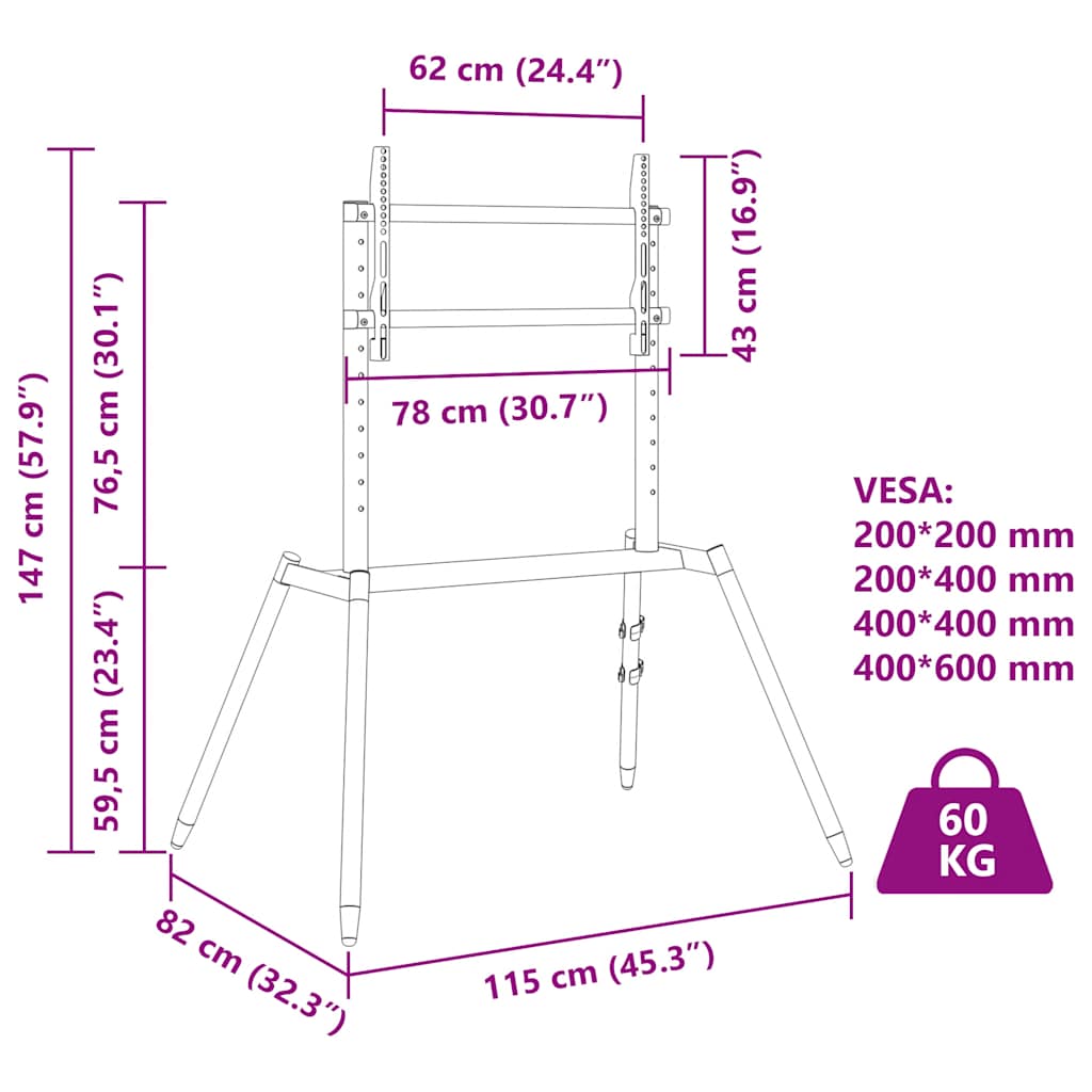 tv-stativ til 37-86" skærm maks. VESA 400x600 mm 60 kg