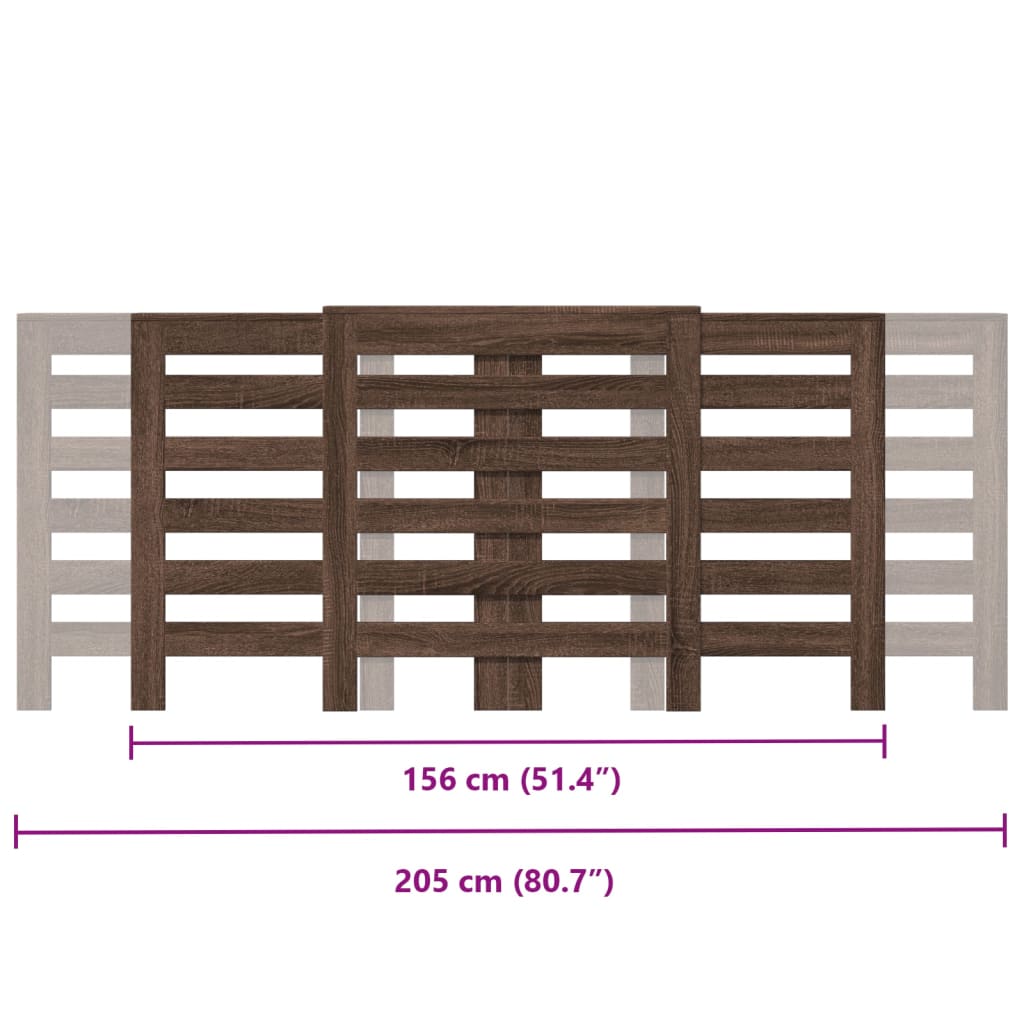 radiatorskjuler 78x20x82 cm konstrueret træ brun egetræ