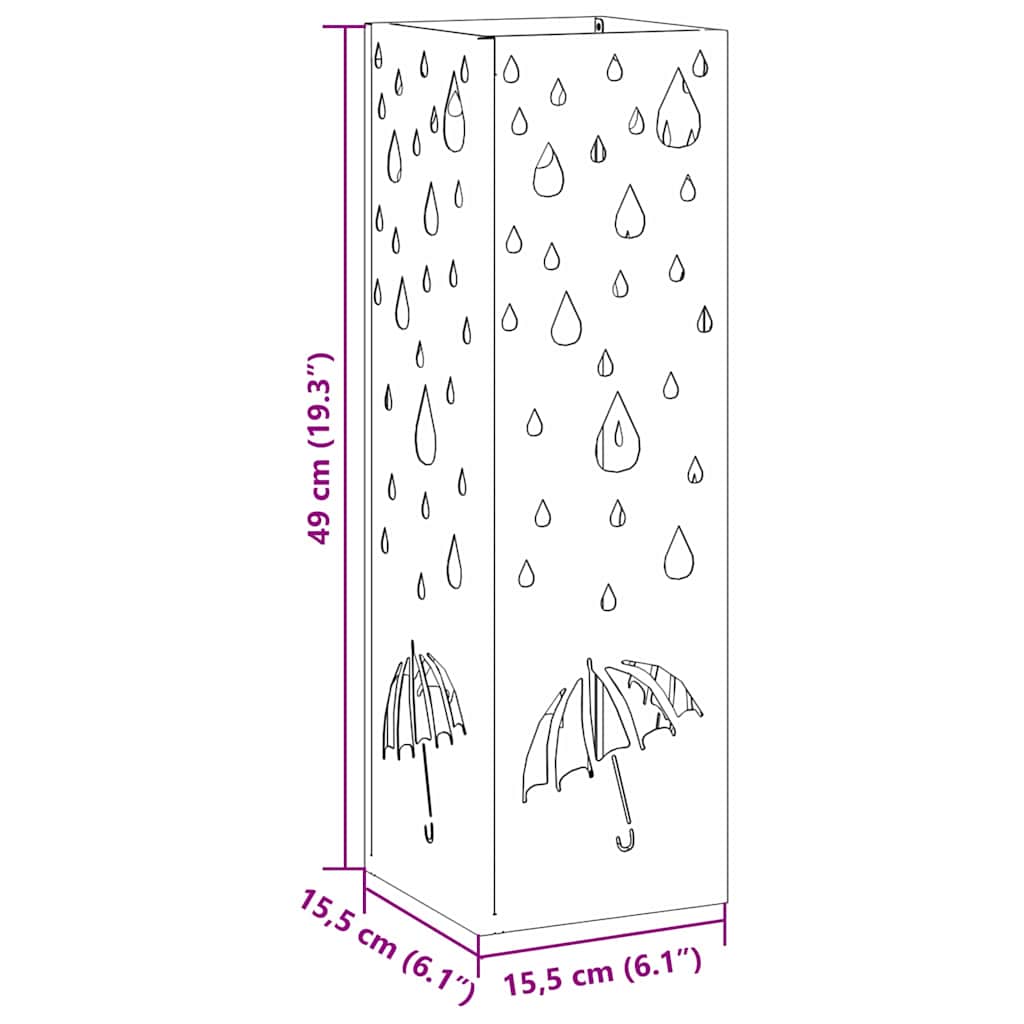 Regn Paraply Stativ Hvid 15,5 x 15,5 x 49 cm Stål