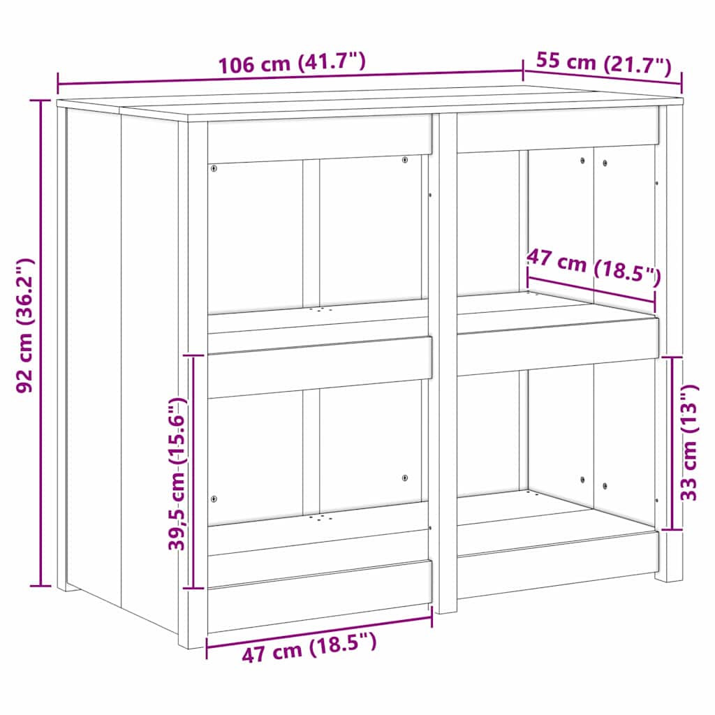 Køkkenskab MEPPEL Varm hvid 106 x 55 x 92 cm