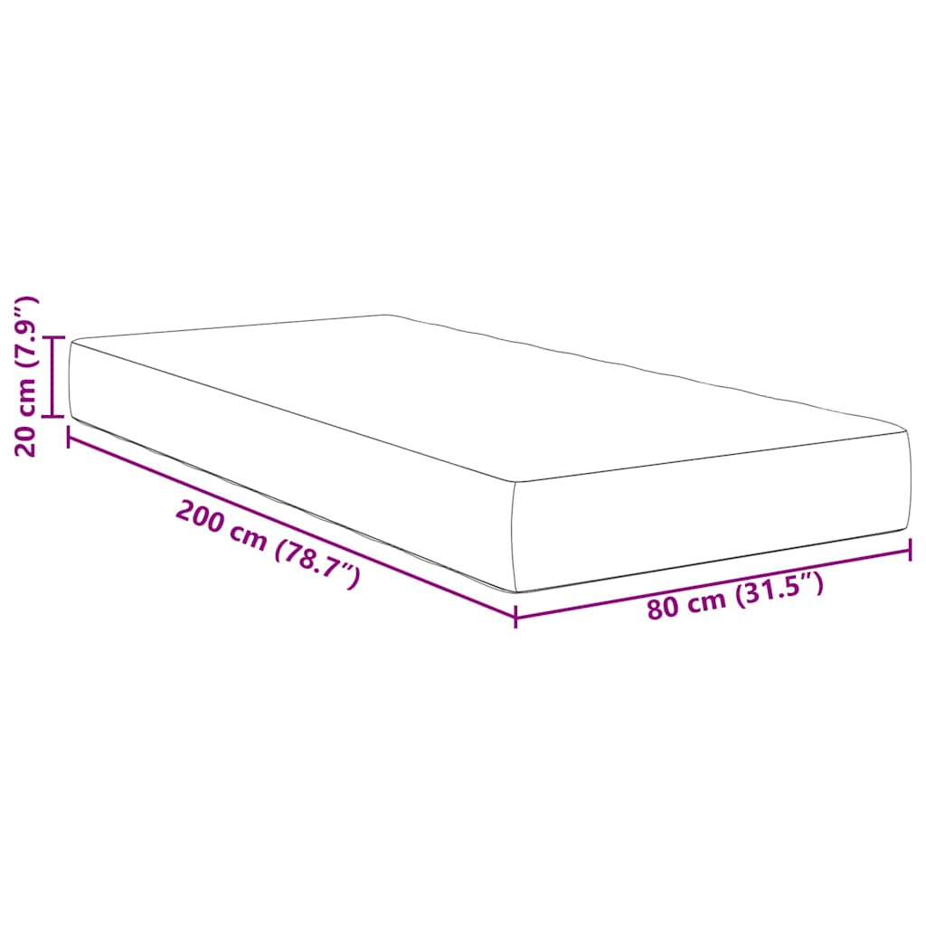 Sengemadras med madras Blå 80 x 200 cm Stof