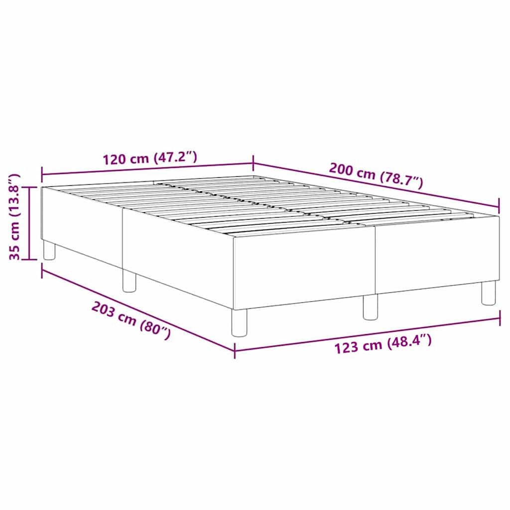Platform sengestel Creme 120 x 200 cm Velourstof