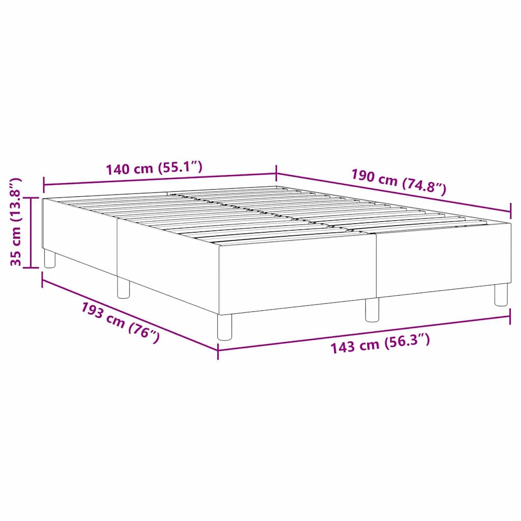 Platform sengestel Creme 140 x 190 cm Velourstof