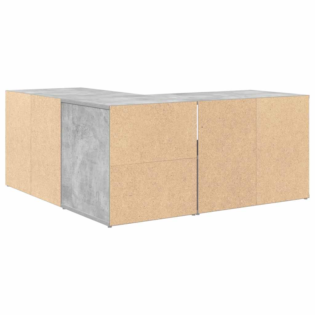 hjørnereol 160x40x45 cm konstrueret træ betongrå