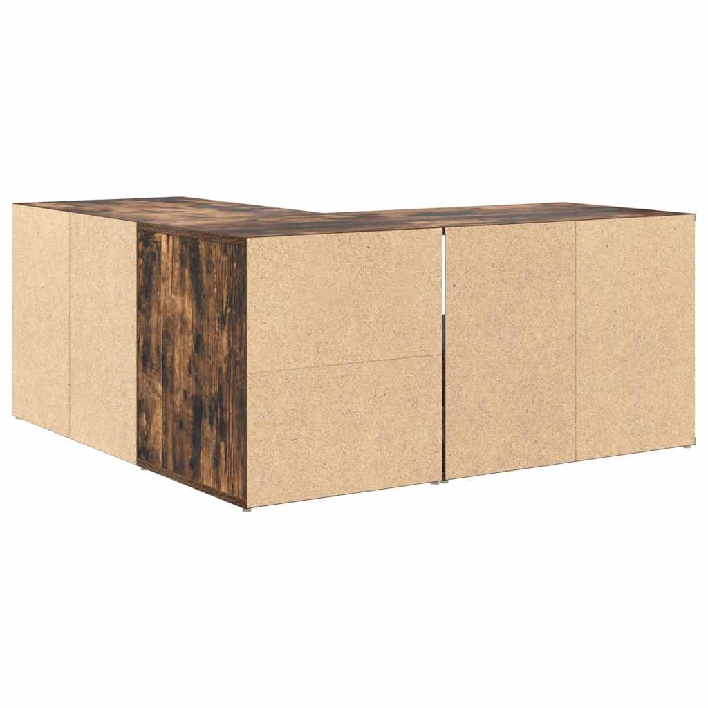 hjørneskab 160x40x45 cm konstrueret træ røget egetræsfarve