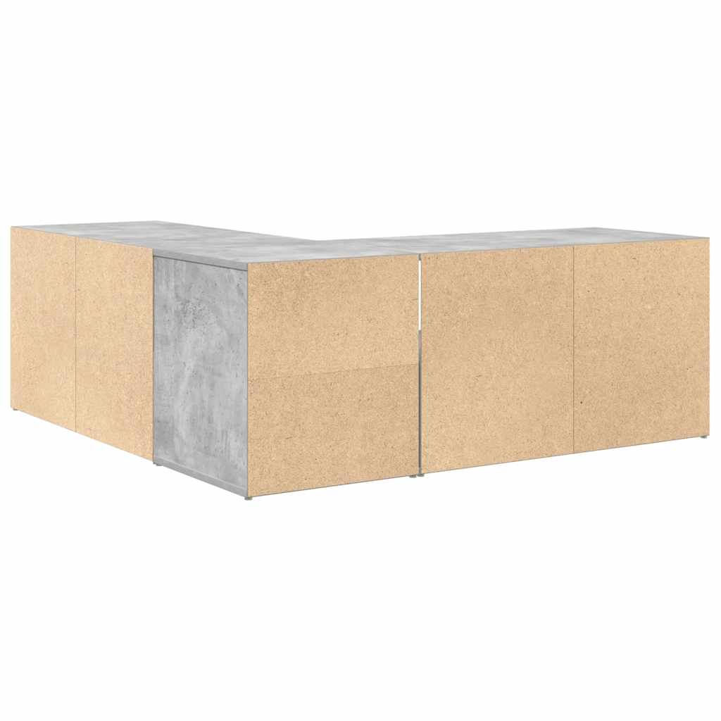 hjørnereol 200x40x45 cm konstrueret træ betongrå