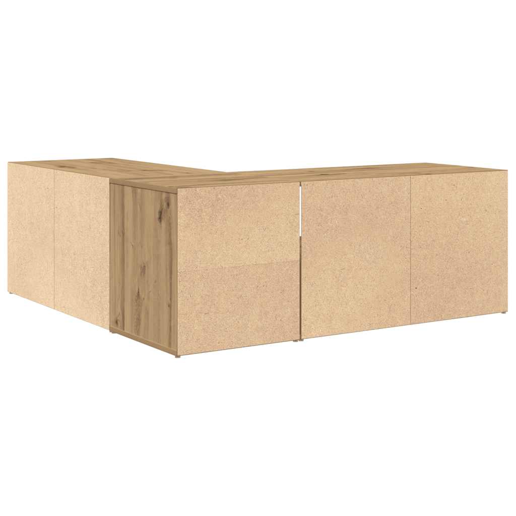 hjørneskab 200x40x45 cm konstrueret træ egetræsfarve