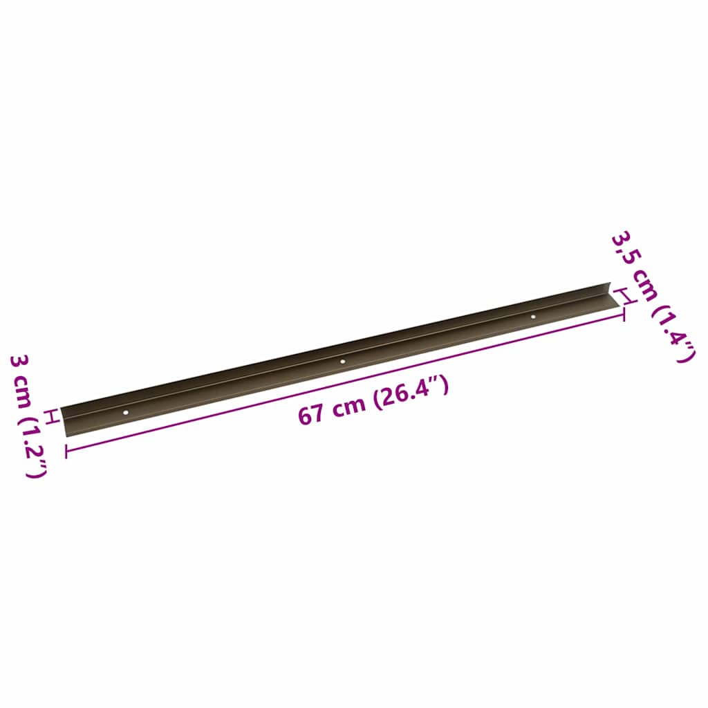 Trinkantprofiler 30 stk. Brun 67 x 3.5 x 3 cm Aluminium