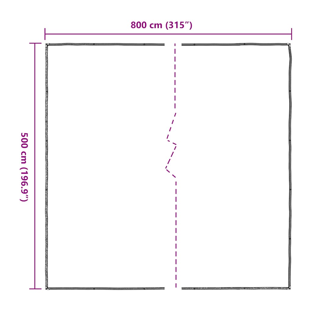 klar presenning med øjer 5x8 m polyethylen