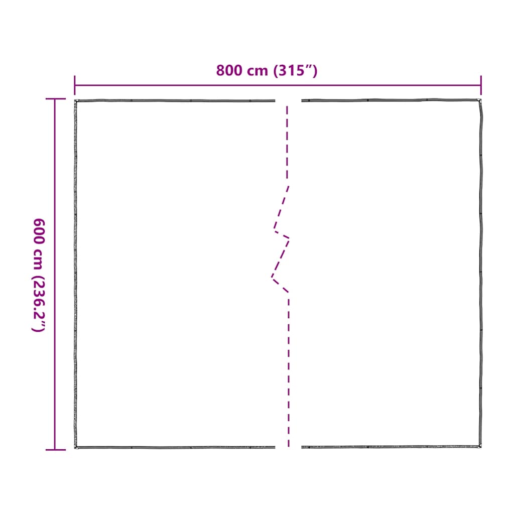 klar presenning med øjer 6x8 m polyethylen