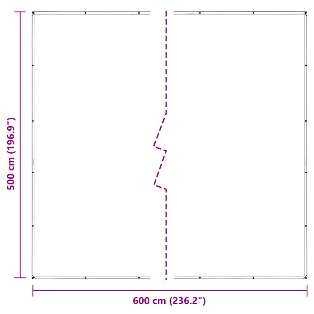 klar presenning med øjer 5x6 m PVC