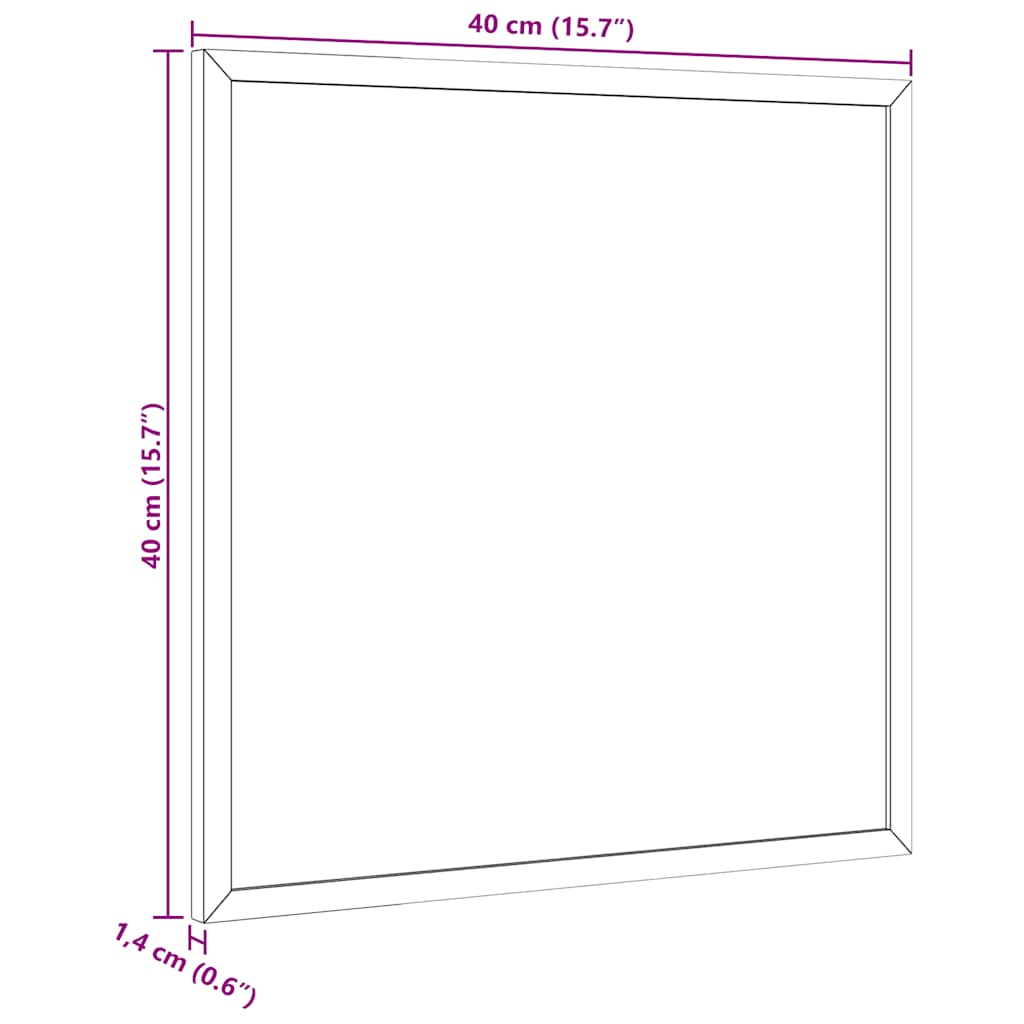 magnetisk whiteboardtavle med ramme af massivt fyrretræ 40x40cm