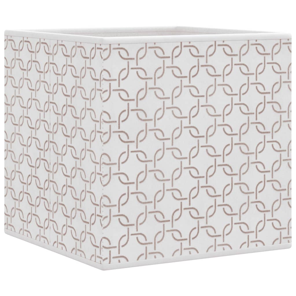 opbevaringskasser 10 stk. 32x32x32 cm foldbare stof cremefarvet