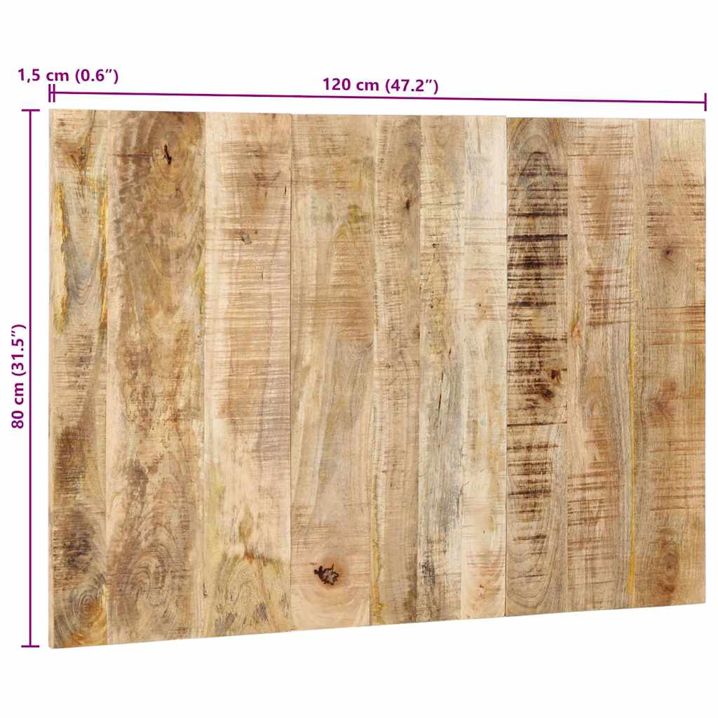 hovedgærde 120 cm massivt ru mangotræ