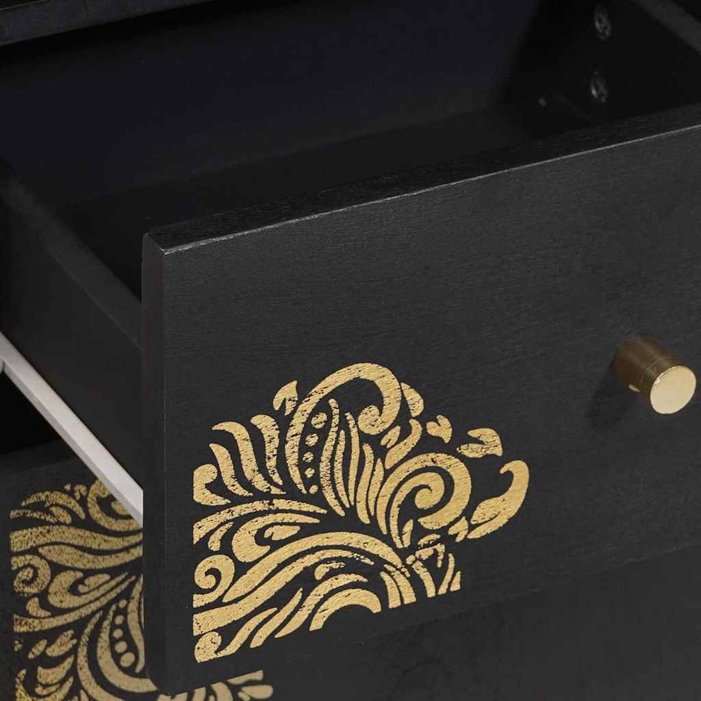 Badeværelsesskabsæt 4 stk. Sort Massivt mangotræ