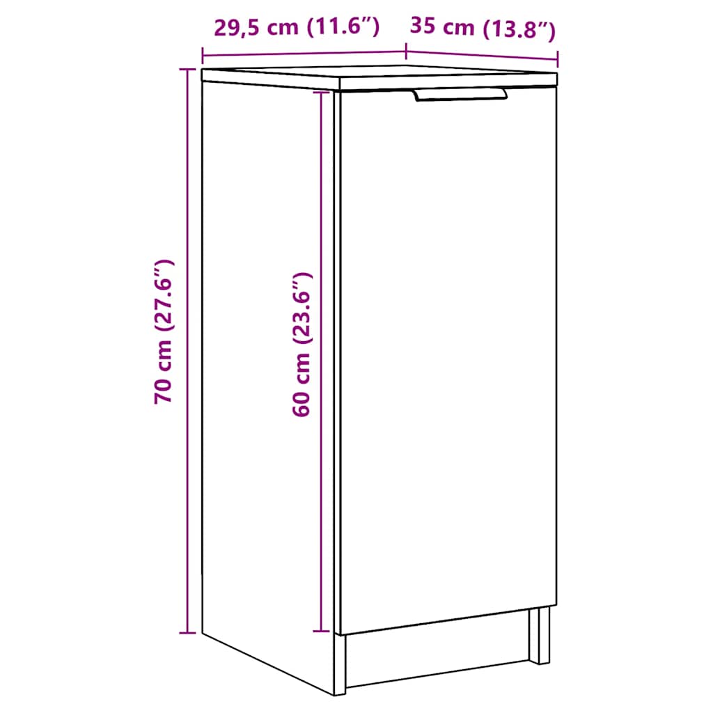 skoreol 29,5x35x70 cm konstrueret træ gammelt træ-look