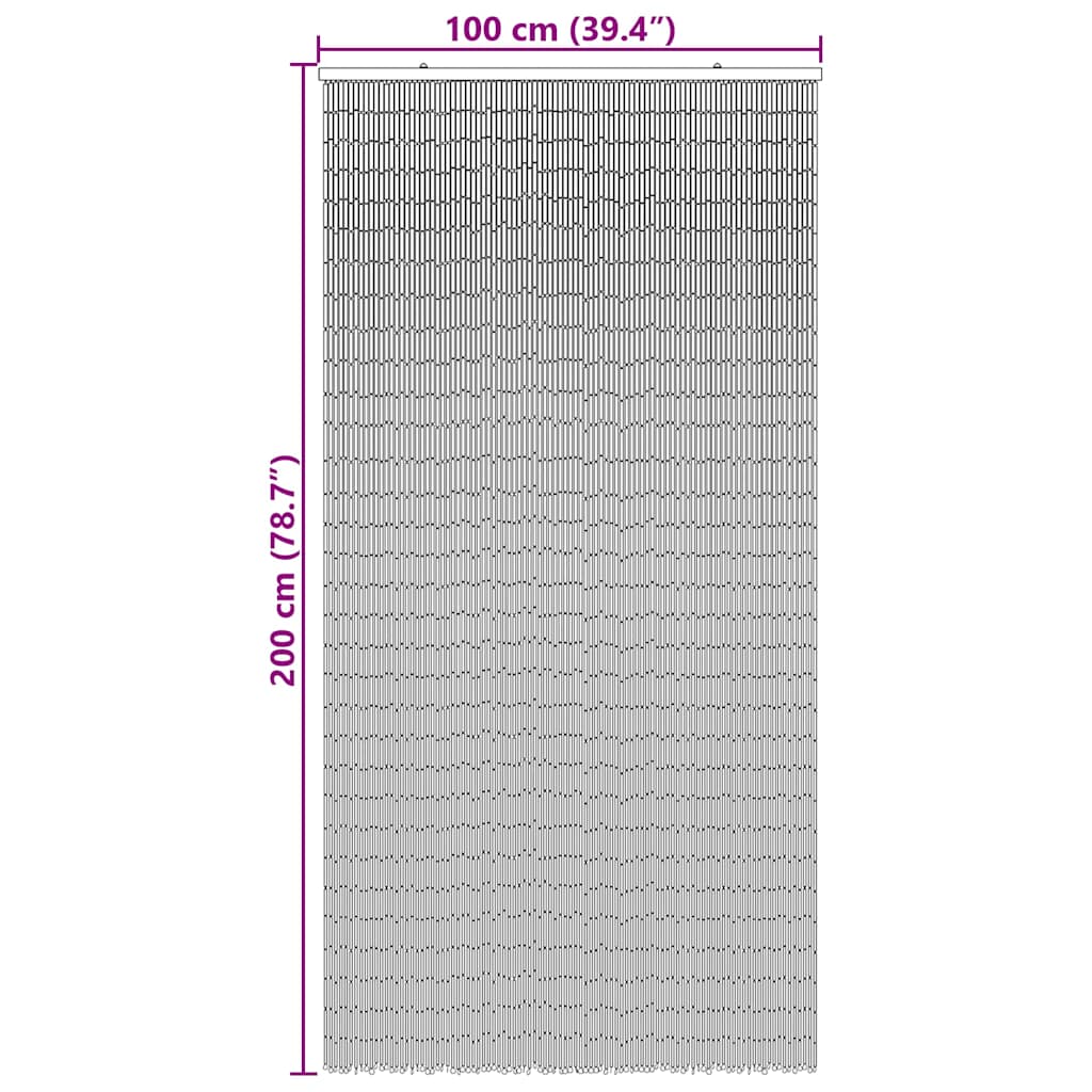 insektgardin til døren 100x200 cm bambus mørkegrå