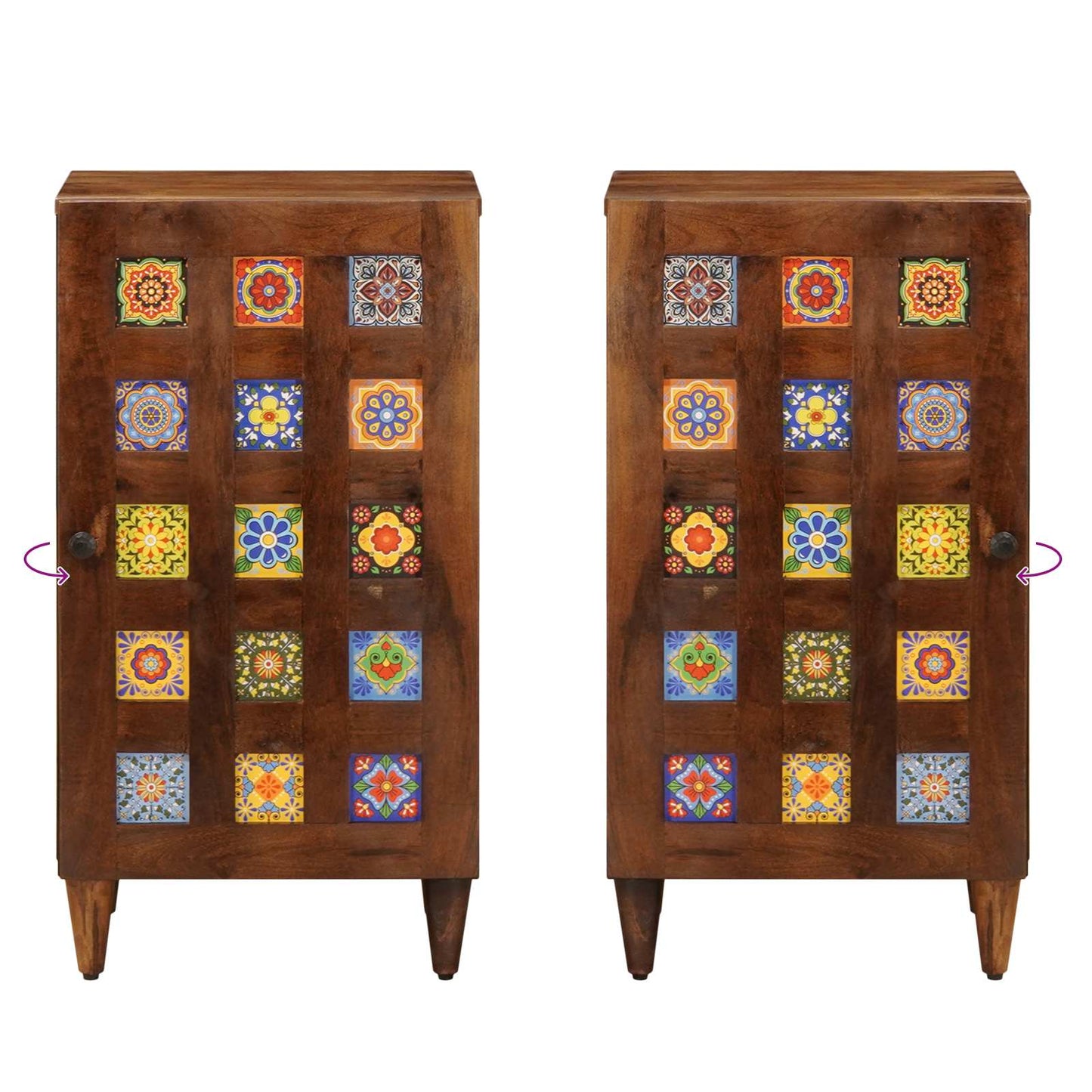 Sideboard med dør Valnød 40 x 33 x 75 cm Massivt mangotræ