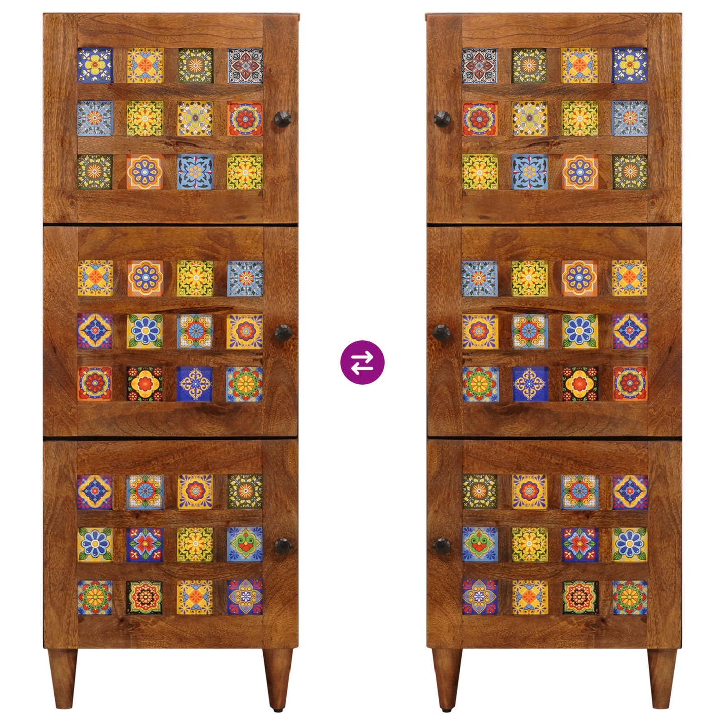 Highboard Valnød 40 x 33 x 110 cm Massivt mangotræ