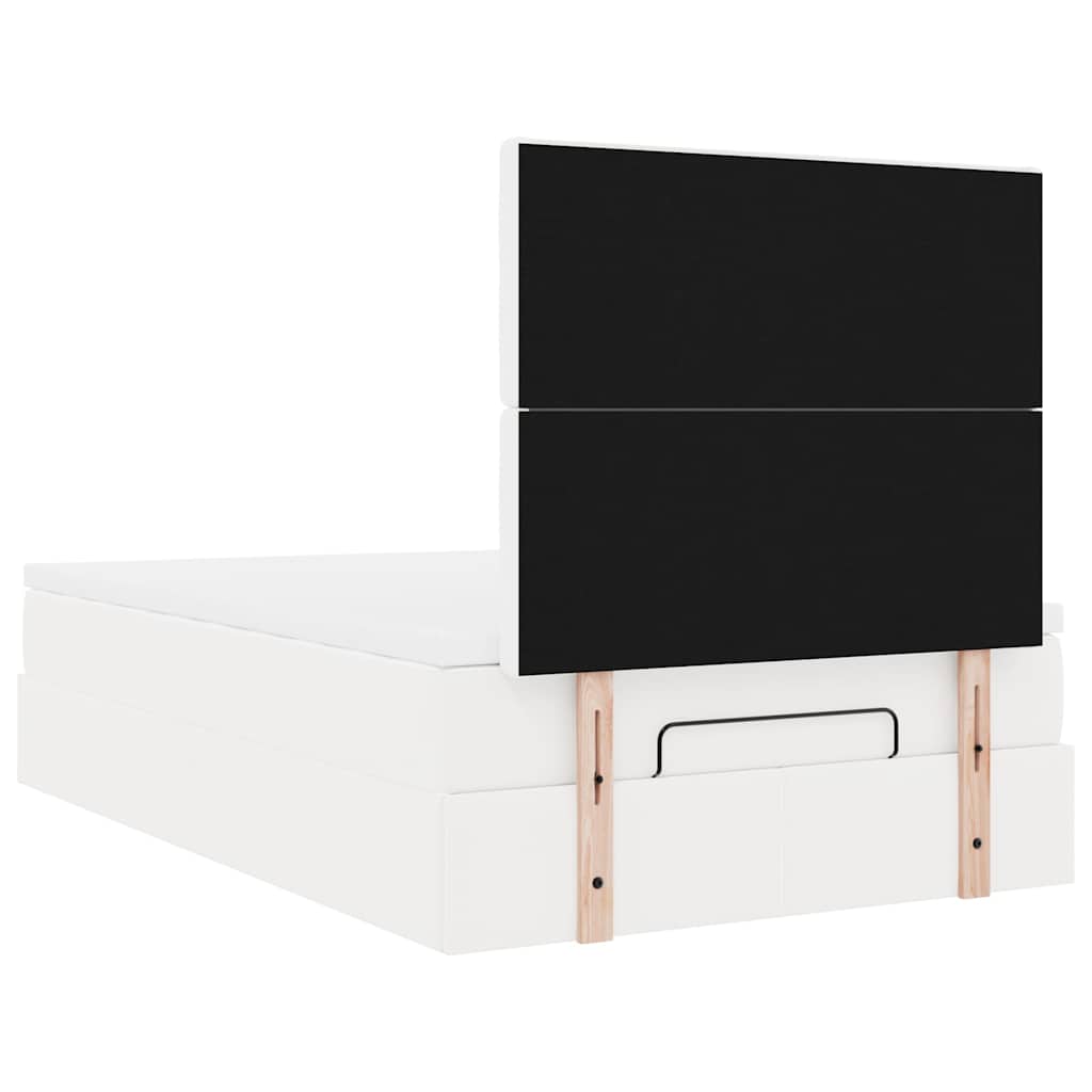 osmannisk sengeramme med madras 120x200 cm kunstlæder hvid