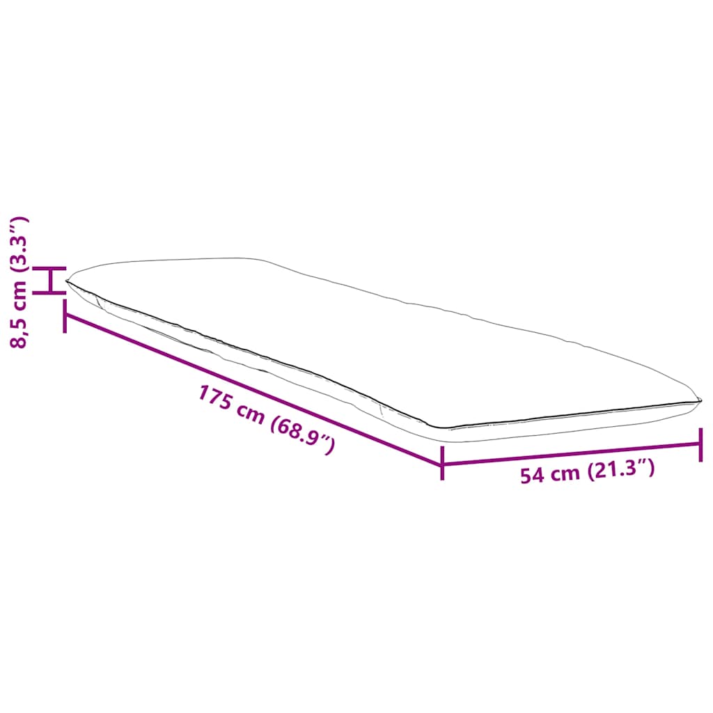 foldbar liggestol 175x54x8,5 cm oxfordstof bladmønster
