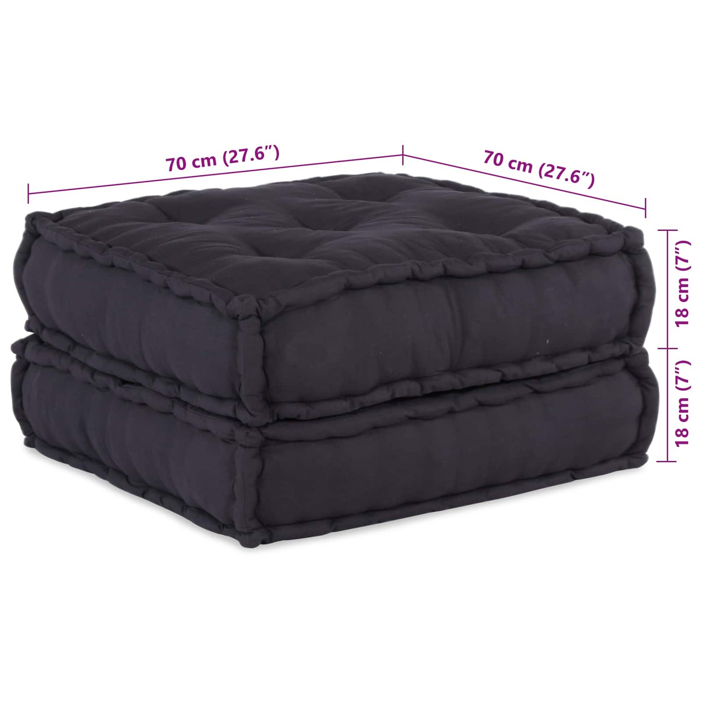 Modulssofa Enhed 2 stk. Stof Antracit 140 x 70 x 36 cm