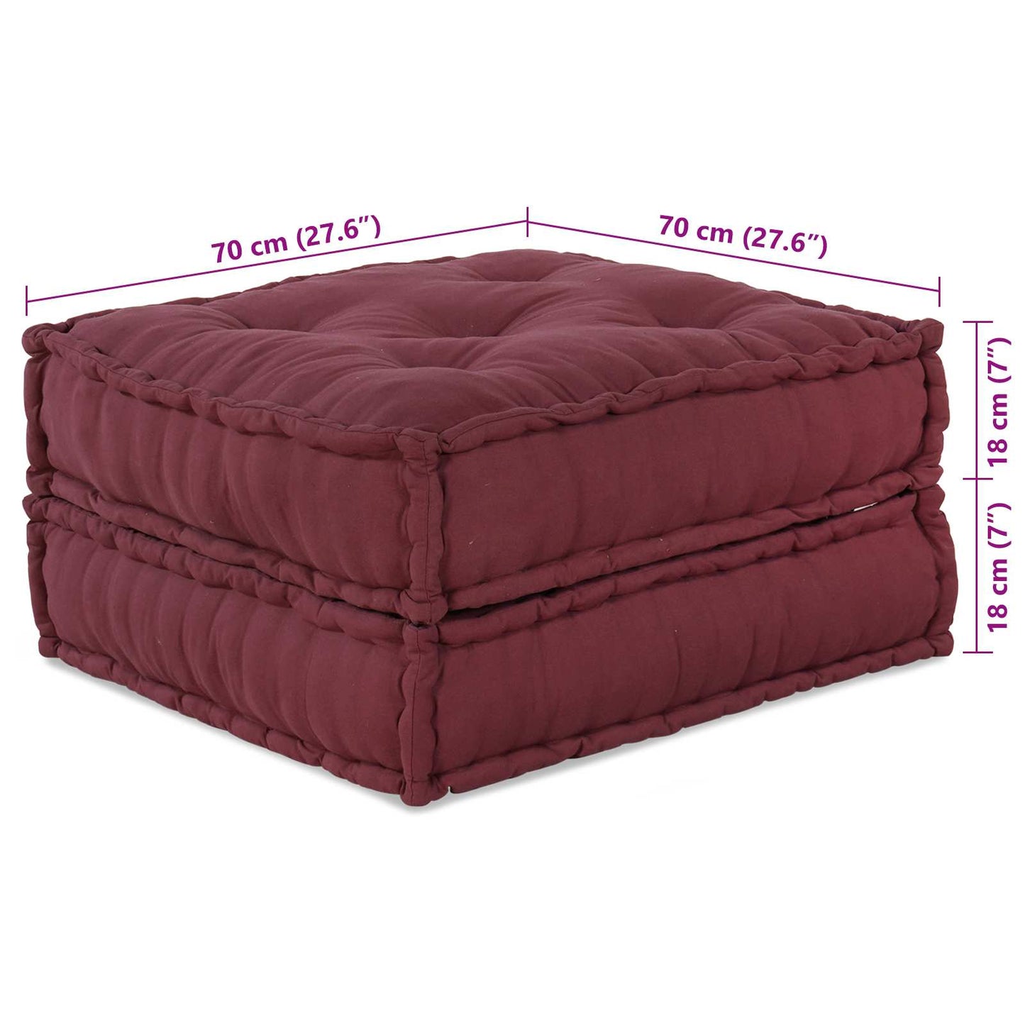Modulssofa Enhed Stof Bordeaux 210 x 140 x 56 cm