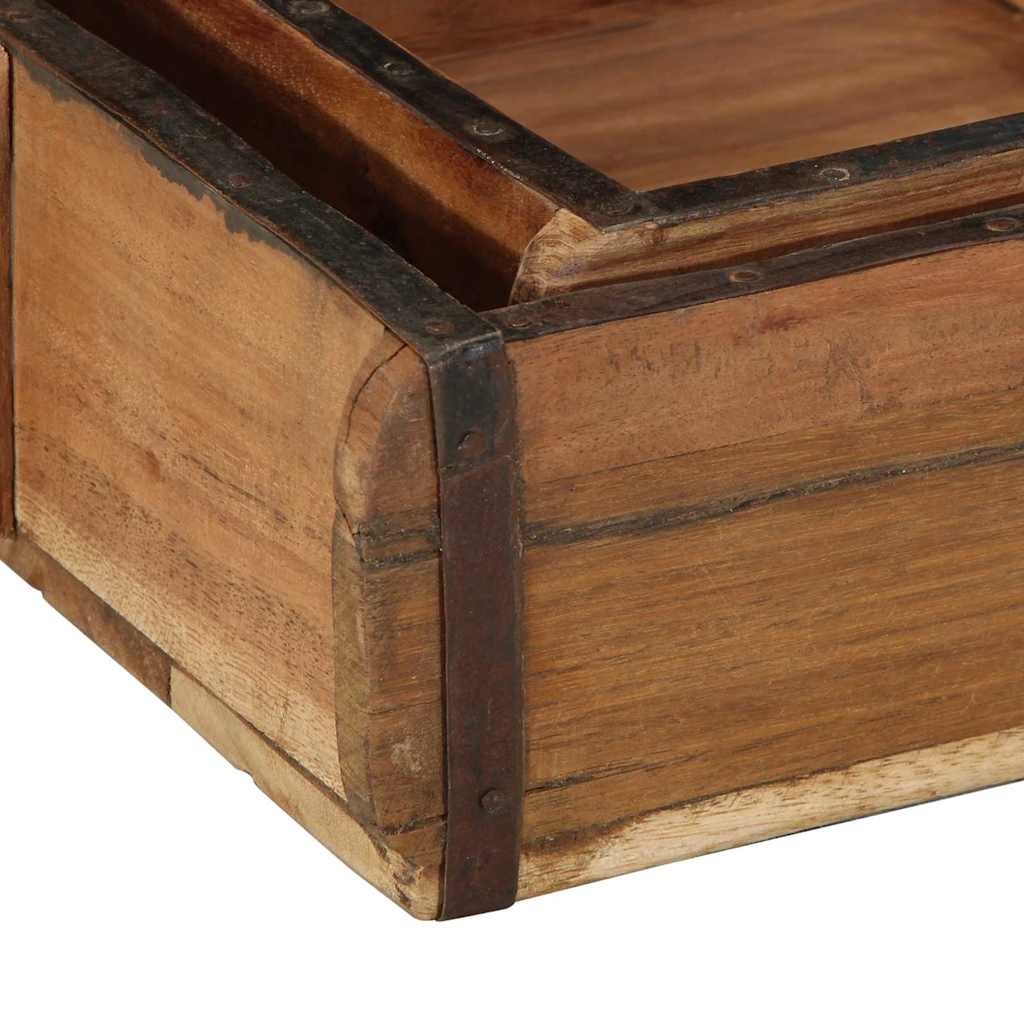 Bakke 2 stk. Brun 29 x 31 x 10 cm Solid genbrugs træ