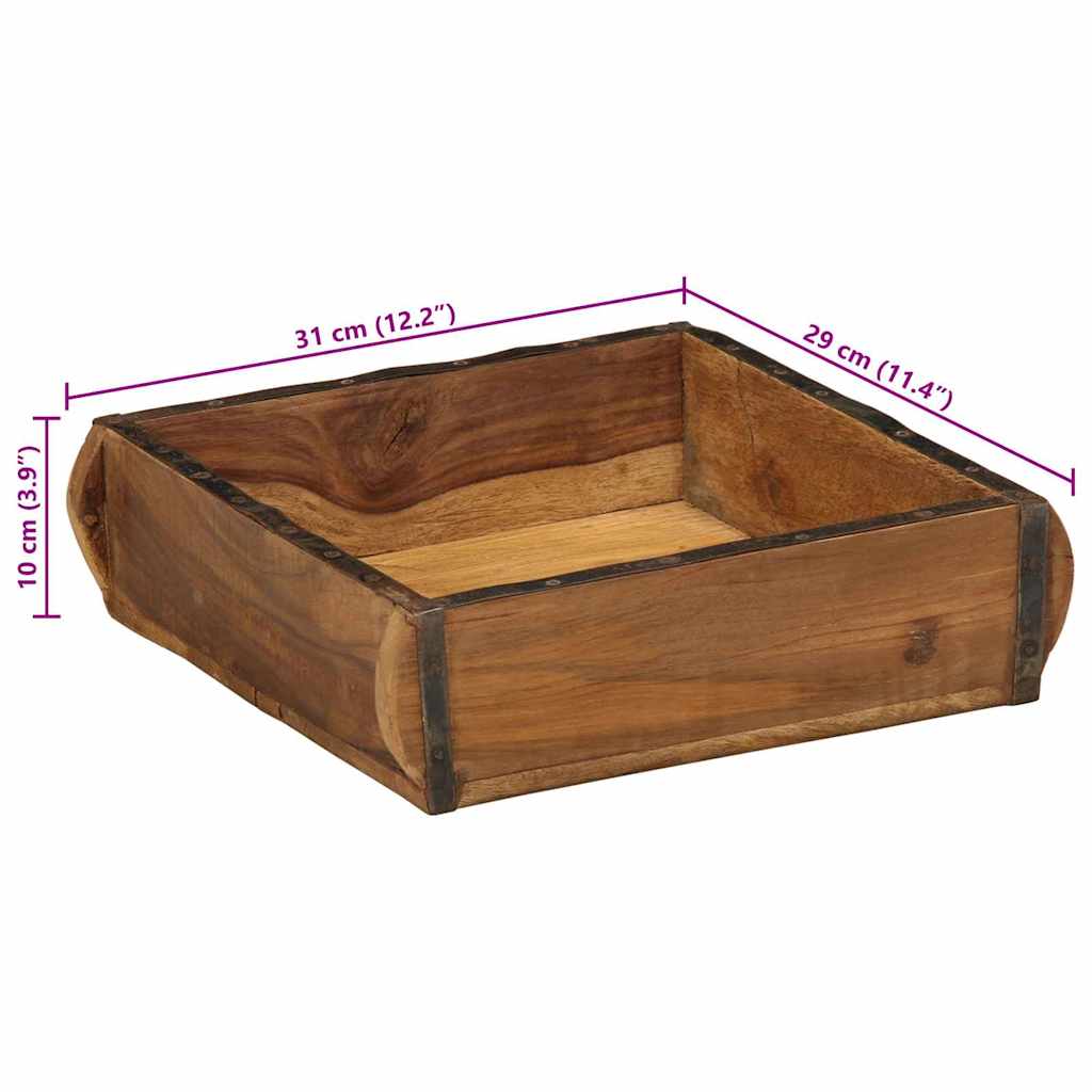 Bakke Brun 29 x 31 x 10 cm Solid genbrugs træ