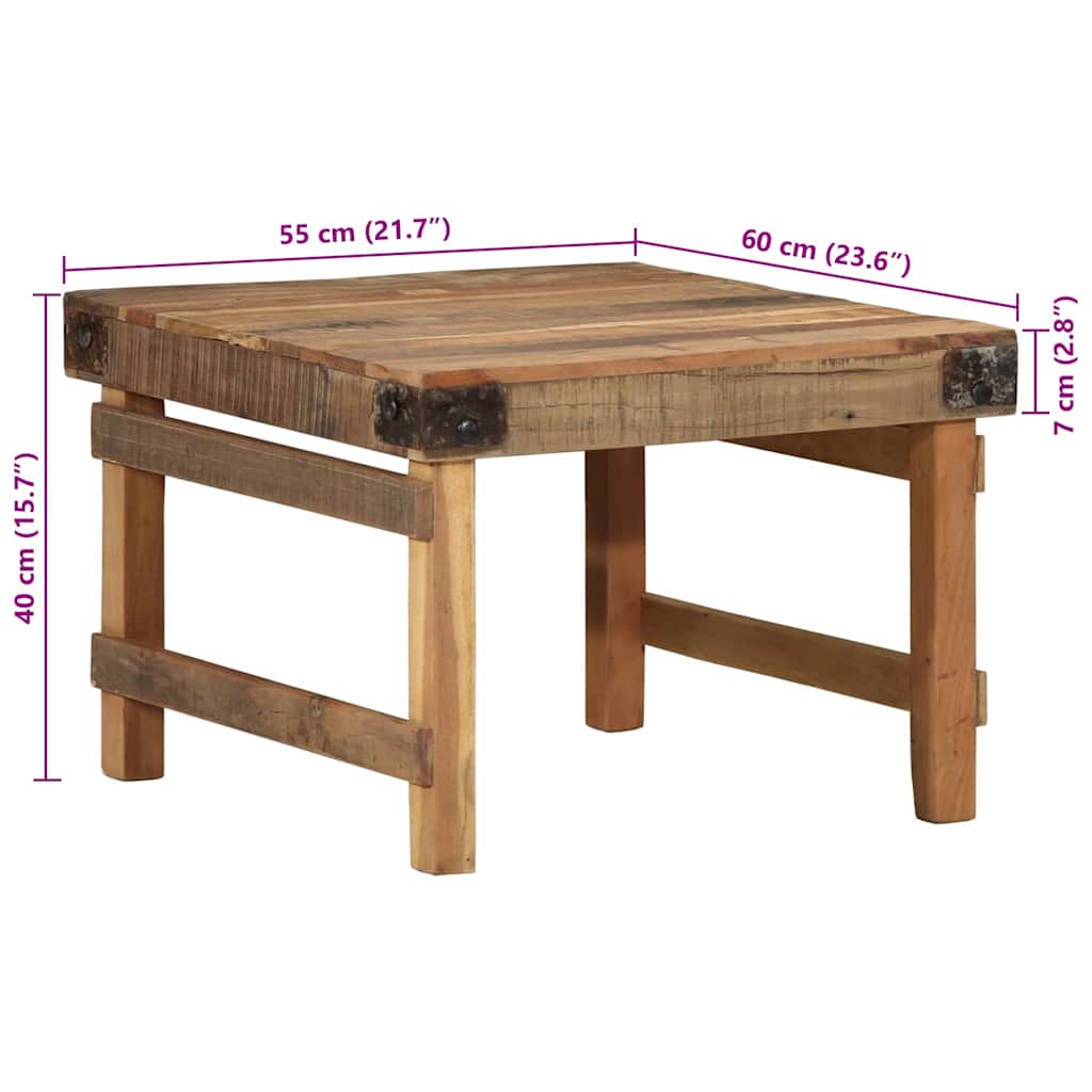 Sofabord Brun 60 x 55 x 40 cm Solid genbrugs træ