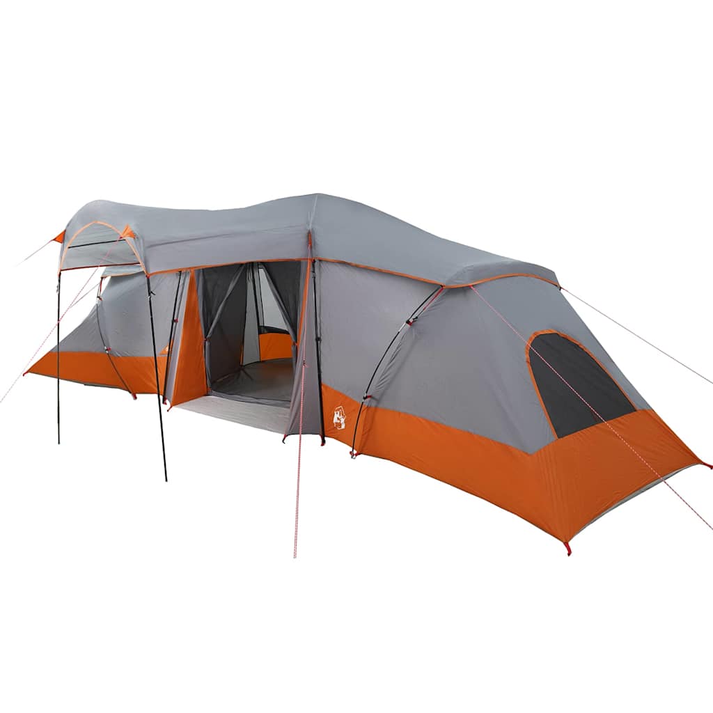 Familietelt 6-personers Grå og orange Polyester og Fiberglass