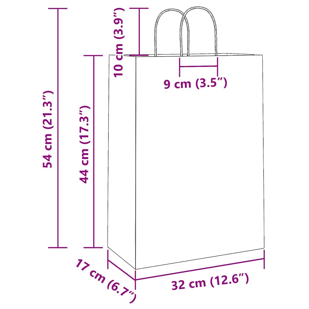 papirposer 250 stk. med håndtag 32x17x44 cm gul