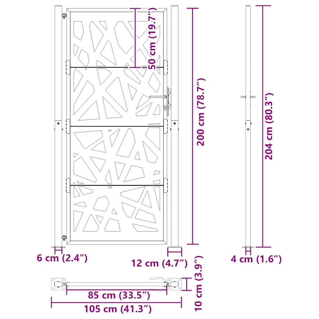 havelåge 100x200 cm vejrbestandigt stållampedesign