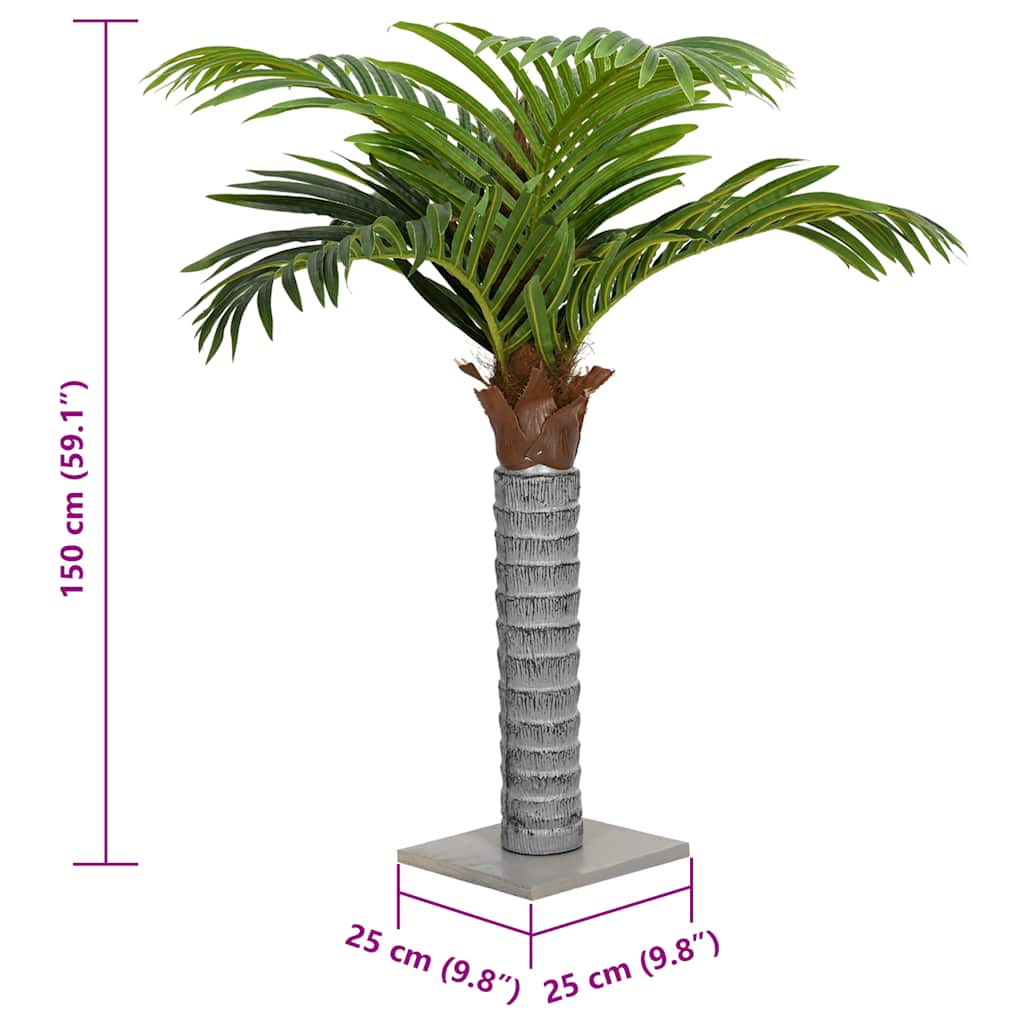 kunstig palme 12 blade 150 cm grøn
